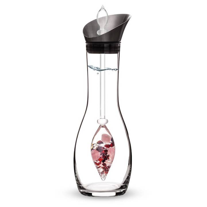 VitaJuwel USA - Wholesale Carafe - Era Crystal Water Carafe | LOVE (Rose Quartz & Garnet)
