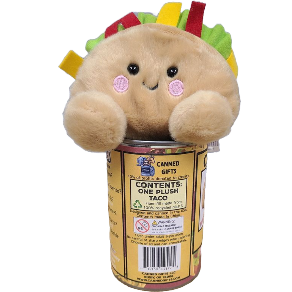 Canned Gifts - Wholesale Stuffed/Plush Toy - Kids & Baby - Tuesday the Canned Taco - Eco-Friendly Plush w/Funny Jokes4