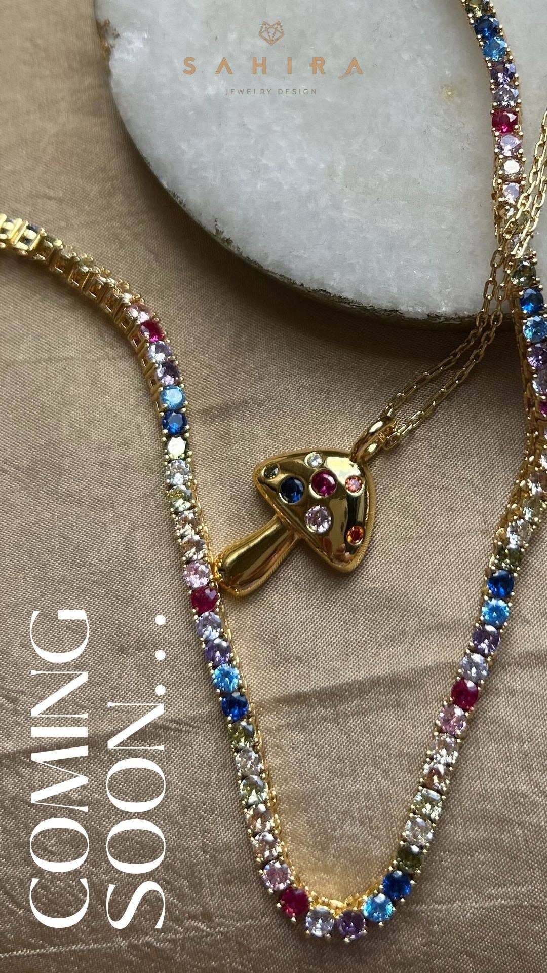 Sahira Jewelry Design – Großhandel Kette mit Anhänger/Charm – Meadow Shroom Halskette1