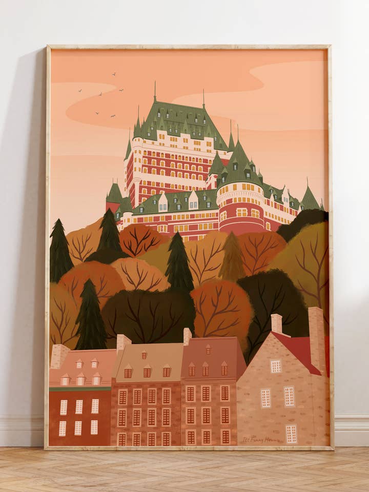 Quebec Chateau Frontenac bij dagafdrukken voor wholesale door Illustrations Its Funny Howww Inc