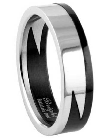 Men's Stainless Steel Puzzle Ring with Polished Finish for wholesale by Just Mens Rings