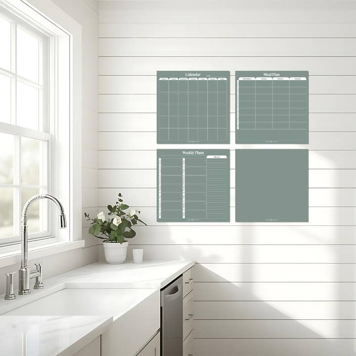Peel & Stick Wall Planner Set – Reusable Weekly, Meal & Calendar Planner (40x40cm) | Fern for wholesale by Organising Life Beautifully