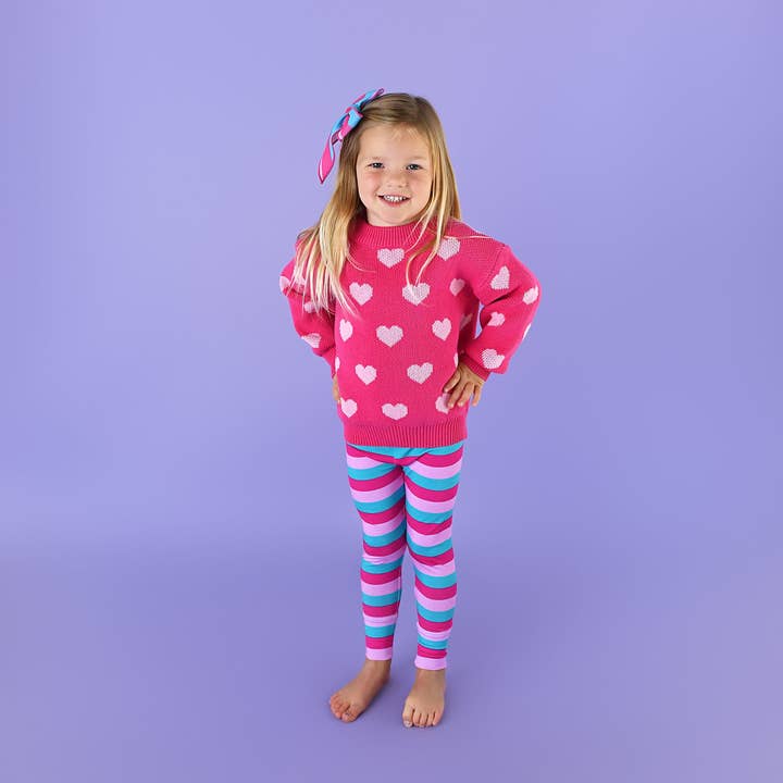 Gigi and Max - Vendita all'ingrosso Maglione tricot - Bambini - Maglione Cuore Rosa San Valentino Cuore Rosa Chiaro