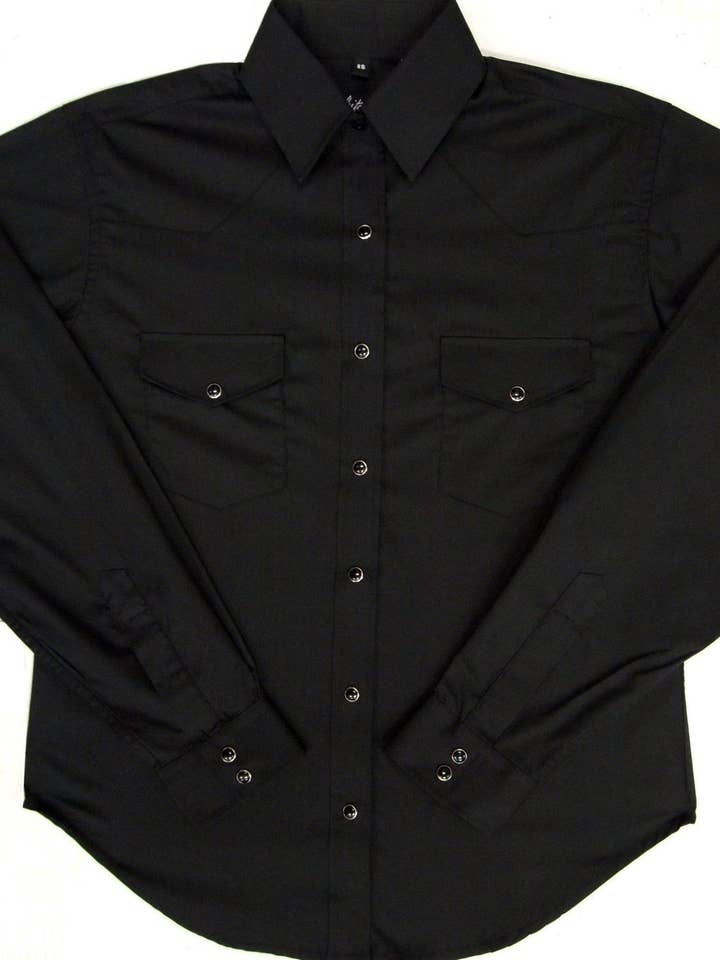 Ladies Solid Black<br> 211-1102 for wholesale by White Horse Apparel