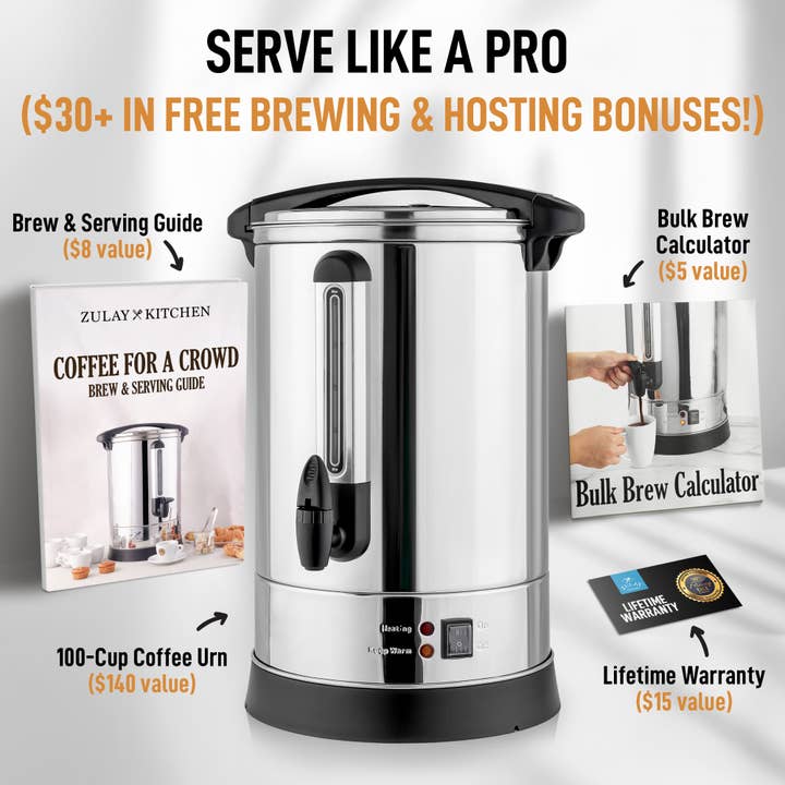 Zulay Kitchen - Wholesale Coffee Machine - 100-Cup Commercial Coffee Urn – Stainless Steel Percolator2