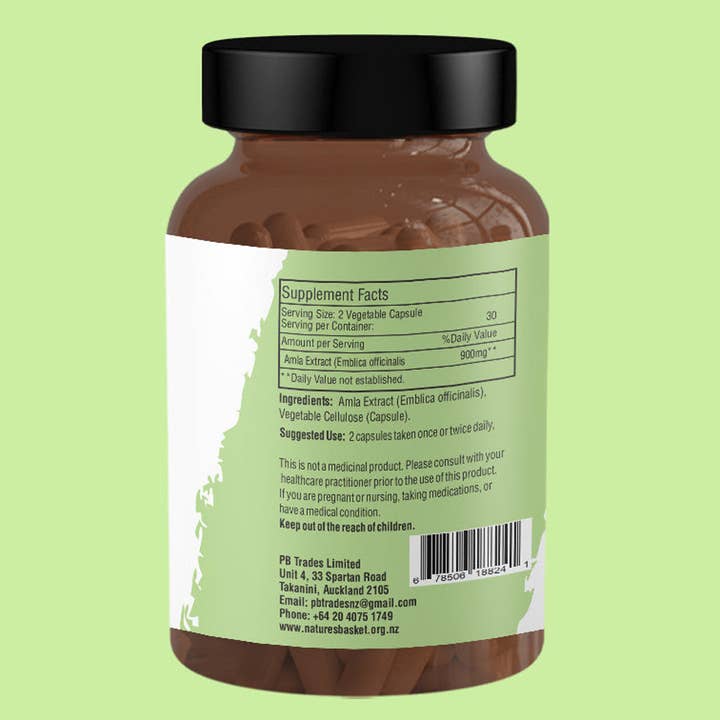 Natures Basket - Wholesale Oral Supplement/Vitamin - Nature's Basket Amla (Gooseberry) Extract 900mg 60 Capsules