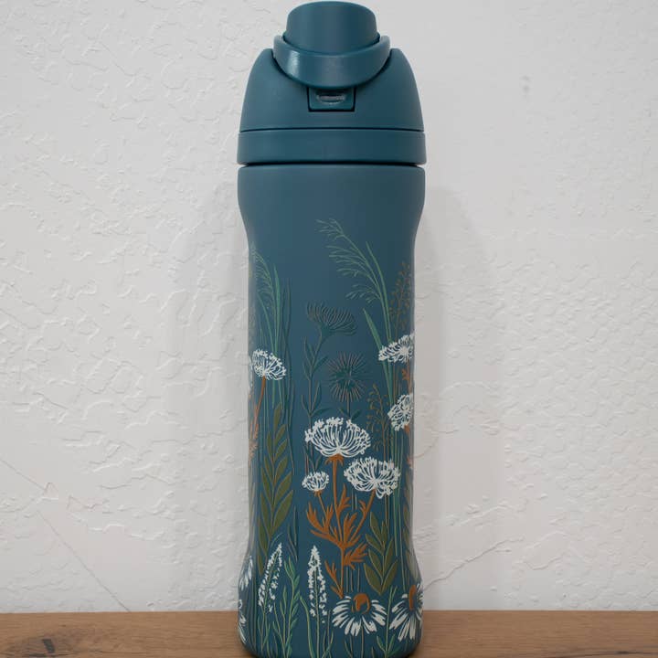 Wild Field 24oz Water Bottle - Deep Teal for wholesale by The Montana Scene