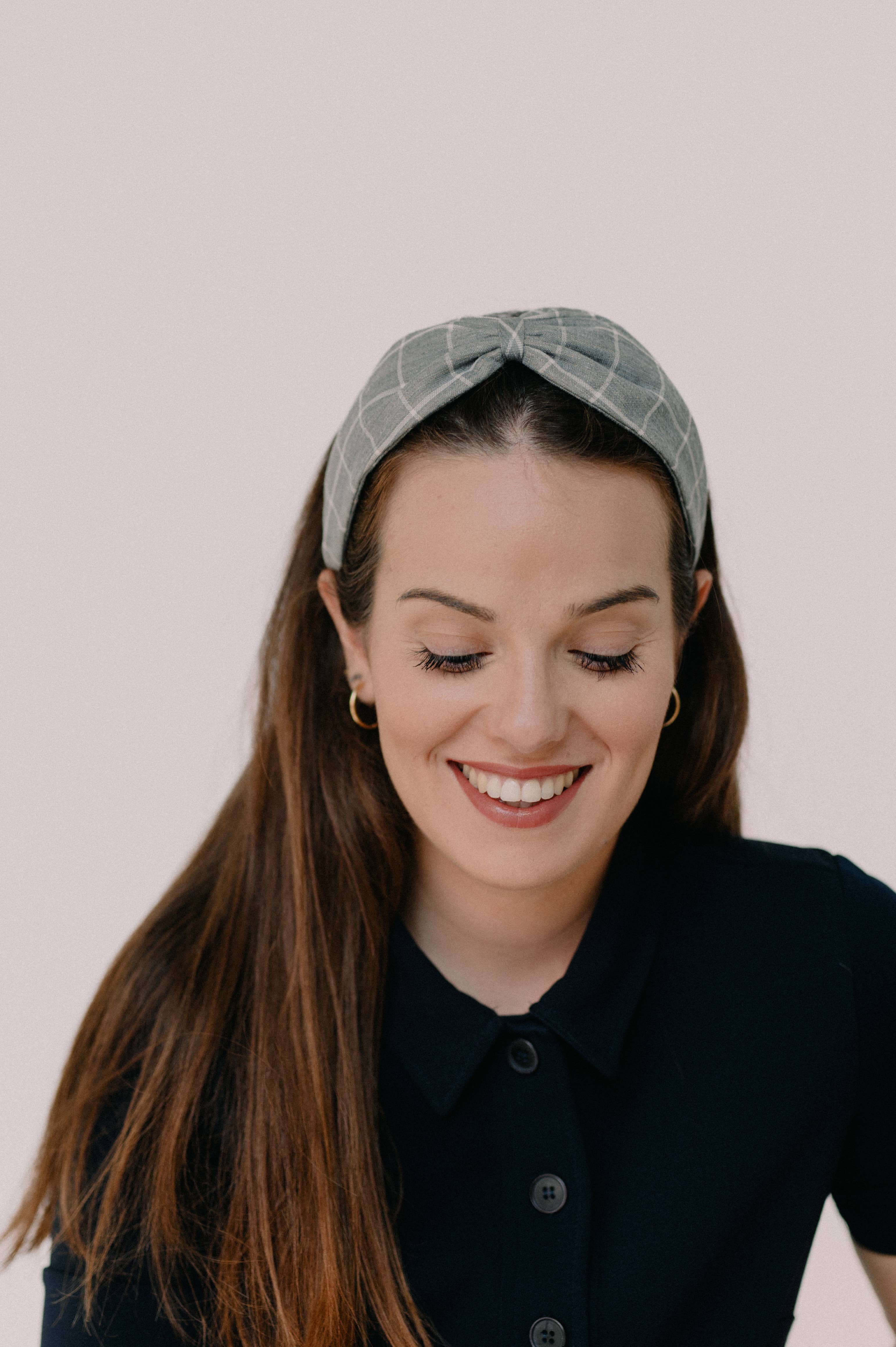 Nuevemi - Wholesale Fashion Headband - Women's - Headband - Gray Checkered Turban1