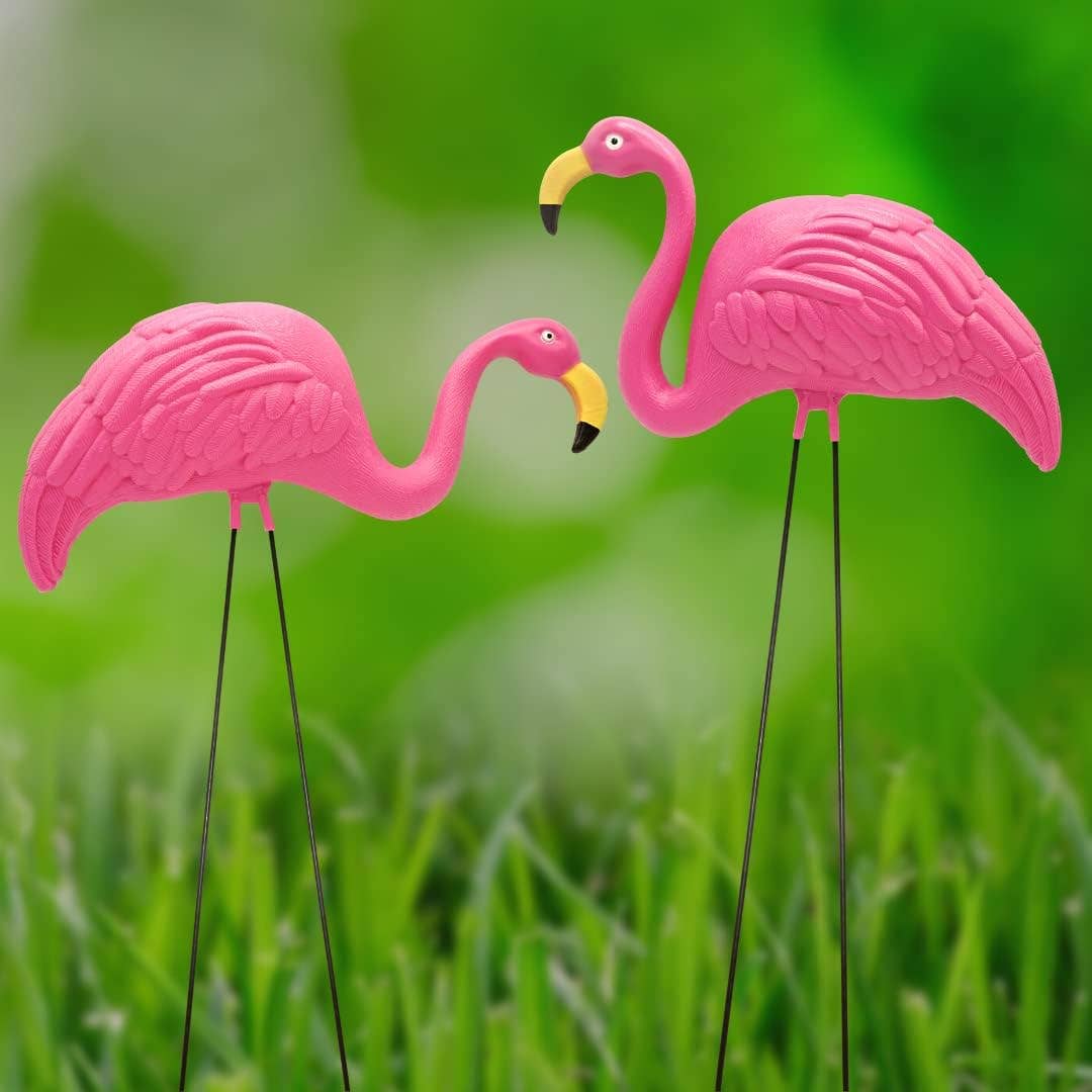 4E's Novelty - Wholesale Outdoor Ornament/Decor - 4E's Novelty Vibrant Pink Flamingo Yard Decorations – Set of 2 Lawn Ornaments for Tropical Flair2