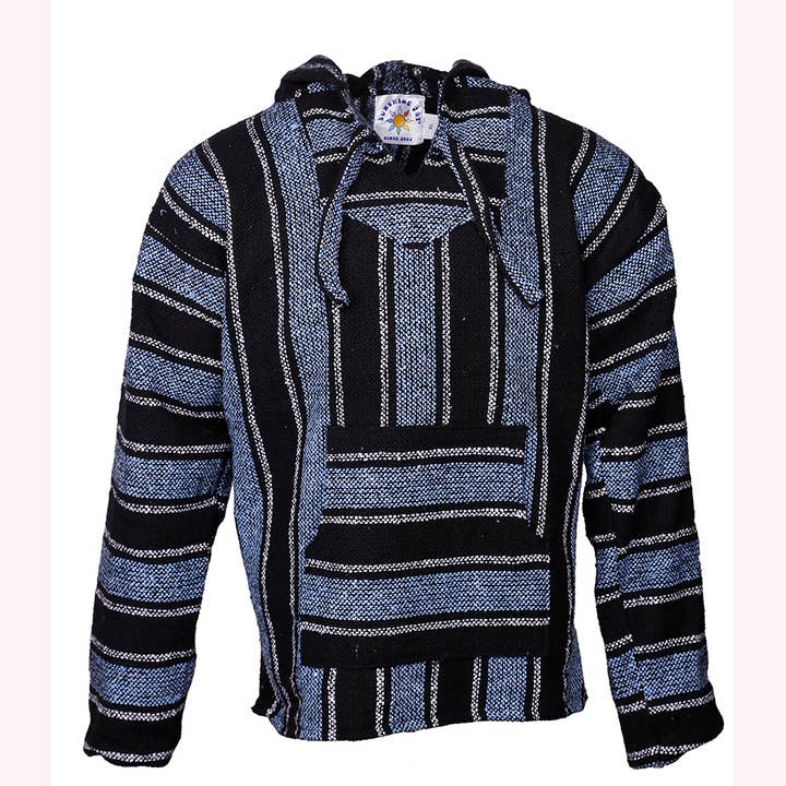 Sunshine Joy - Wholesale Hoodie - Women's - Baja Joy High-Quality Pull-Over Hoodie Jacket Blue and Grey