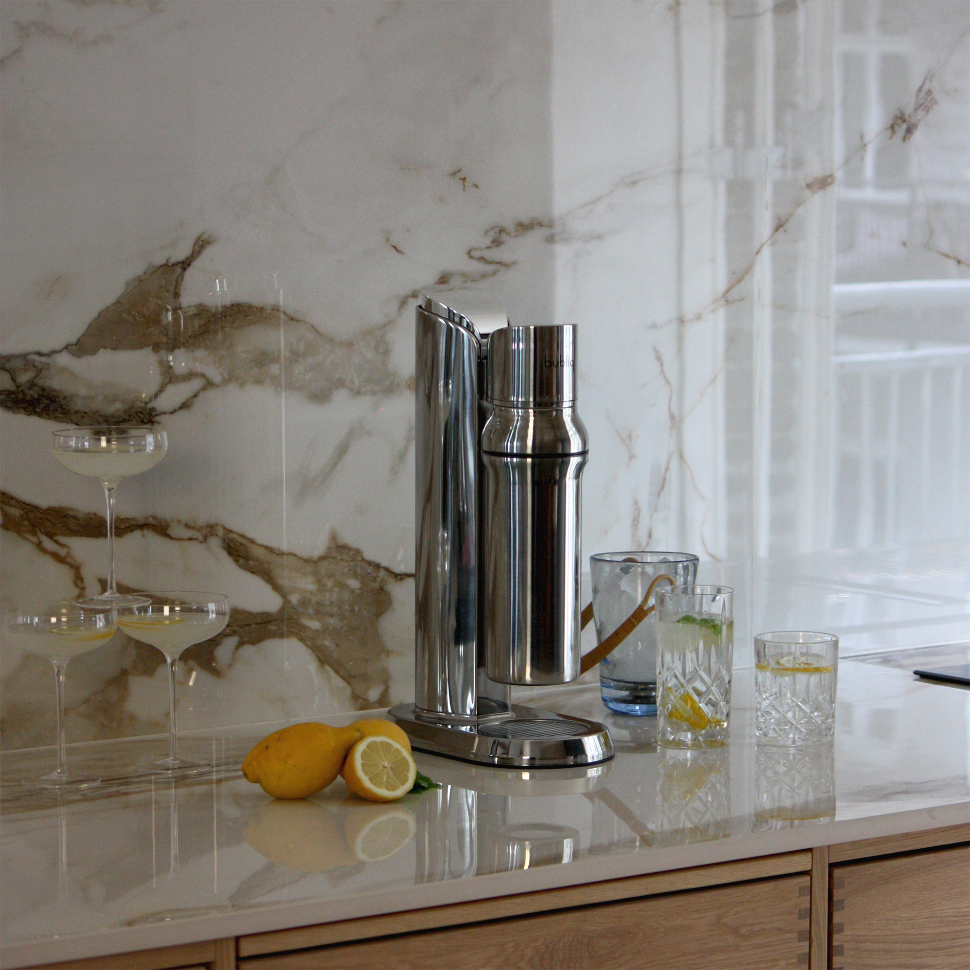 bubliq - Vendita all'ingrosso Elettrodomestici da cucina - bubliq glass carbonator in acciaio - macchina per acqua frizzante3