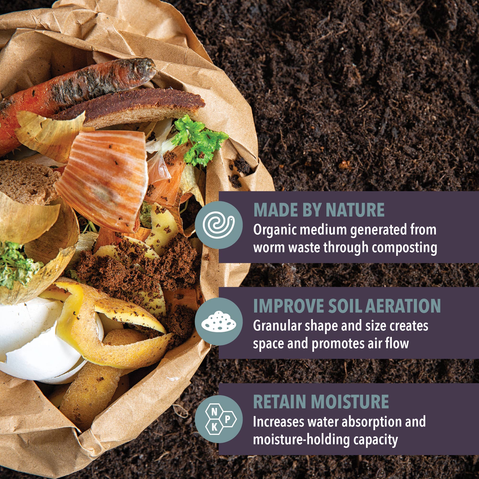 Arcadia Garden Products - Wholesale Planting/Potting Soil - Worm Castings - 3 qt3