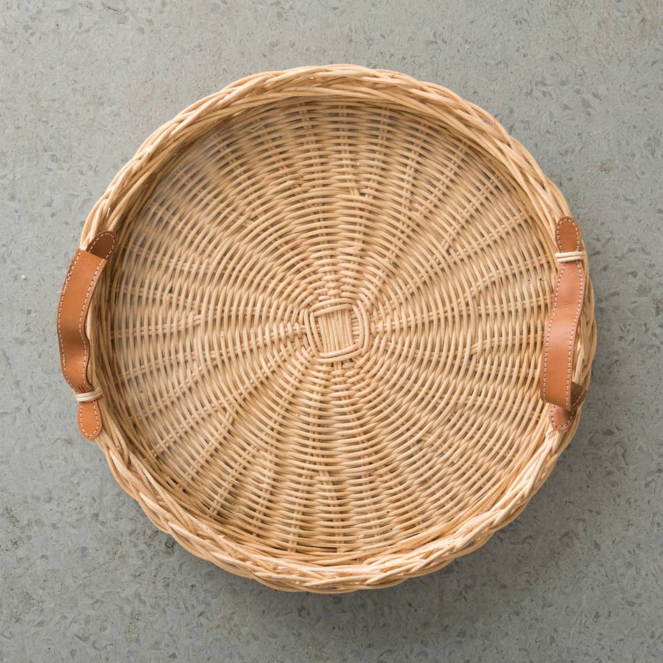 Mahe Homeware - Wholesale Decorative Tray - Rattan Round Tray Sevilla1