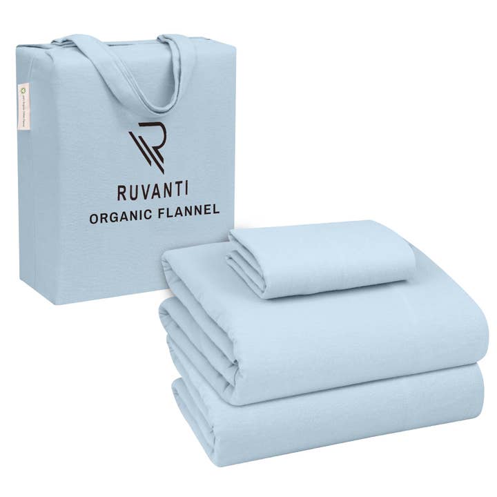 Ruvanti - Wholesale Sheet Set - RUVANTI Organic Flannel Sheets For All Seasons - Breathable & Super Soft - 4 Pcs by Ruvanti8