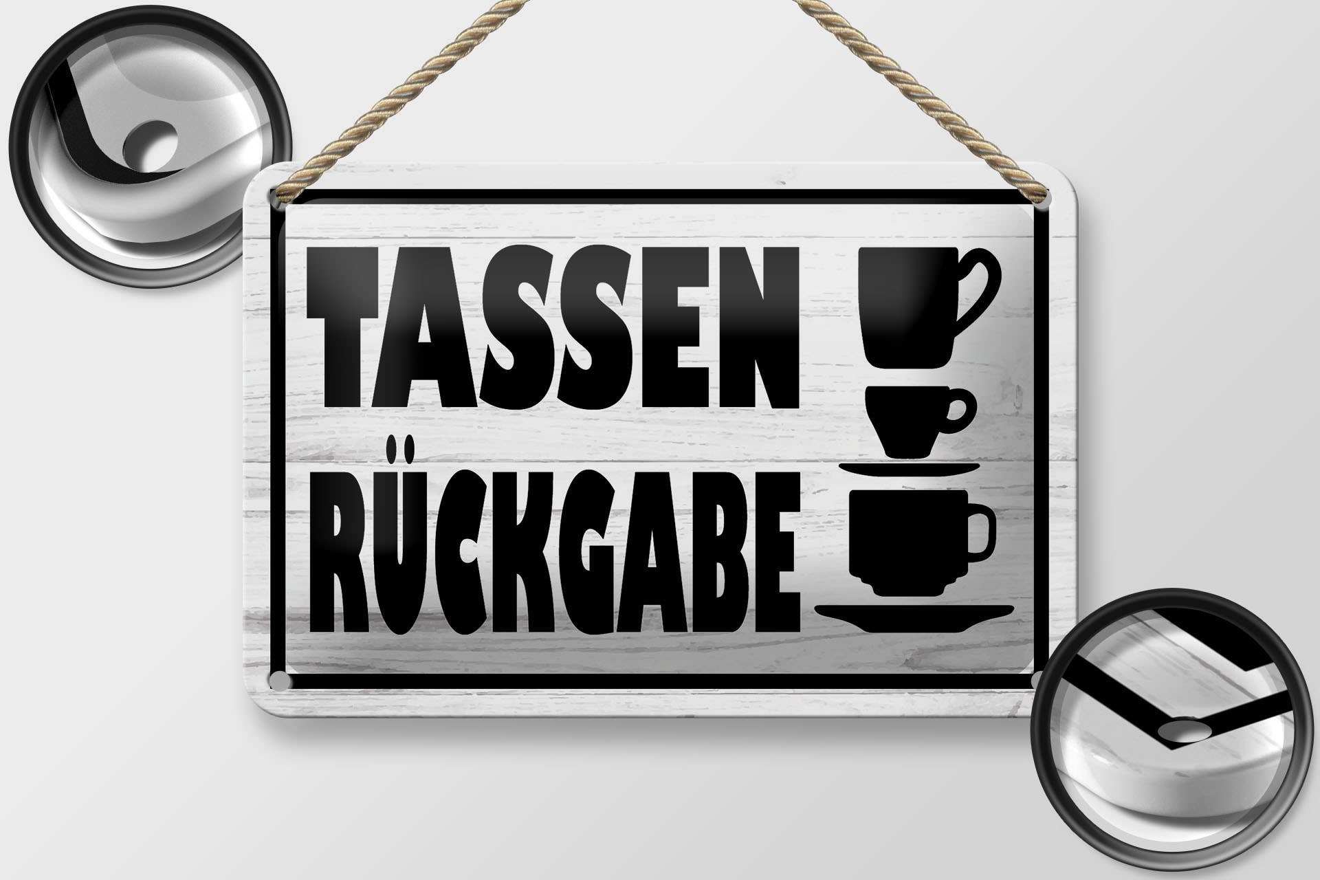 Femer – wholesale Sign – Tin sign note 18x12cm Mugs return1