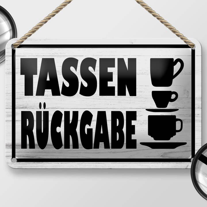 Femer – wholesale Sign – Tin sign note 18x12cm Mugs return1