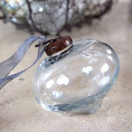 Bollywood Christmas – wholesale Ornament – 3" Large Clear Luster Glass Lantern1