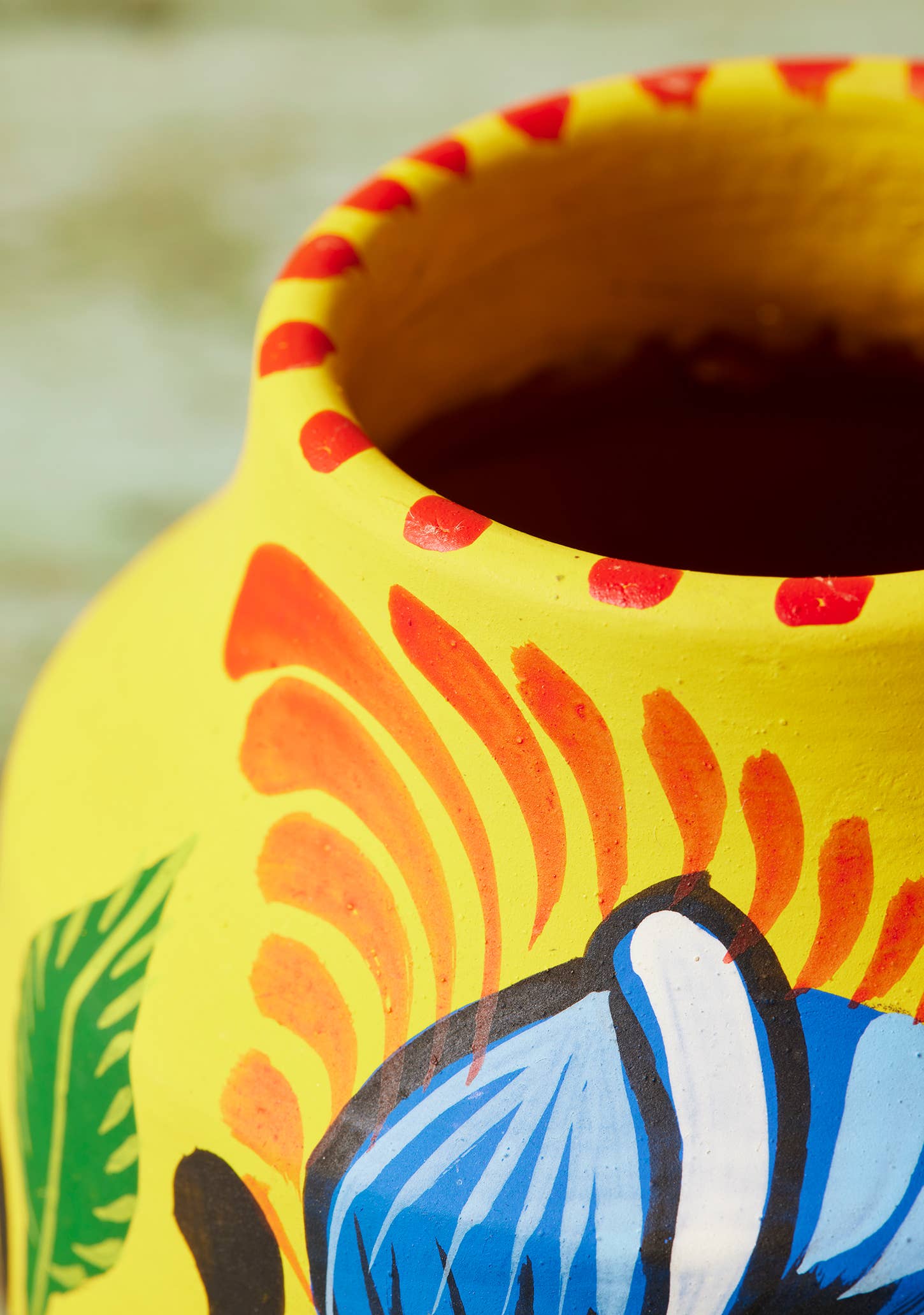 Namaste - Wholesale Plant Pot - Handpainted Boyam Planter - Small2