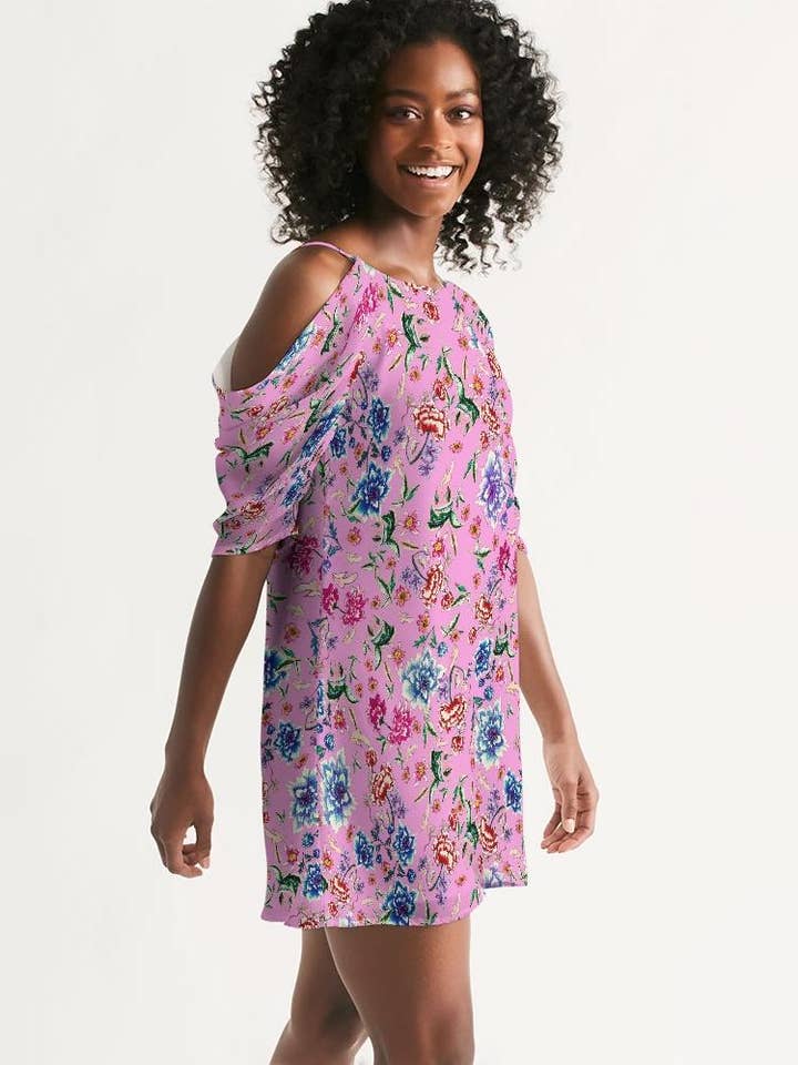 AMORE PINK|| Vestido evasé con hombros descubiertos para mujer para venta al por mayor de Byheart Design Sweden