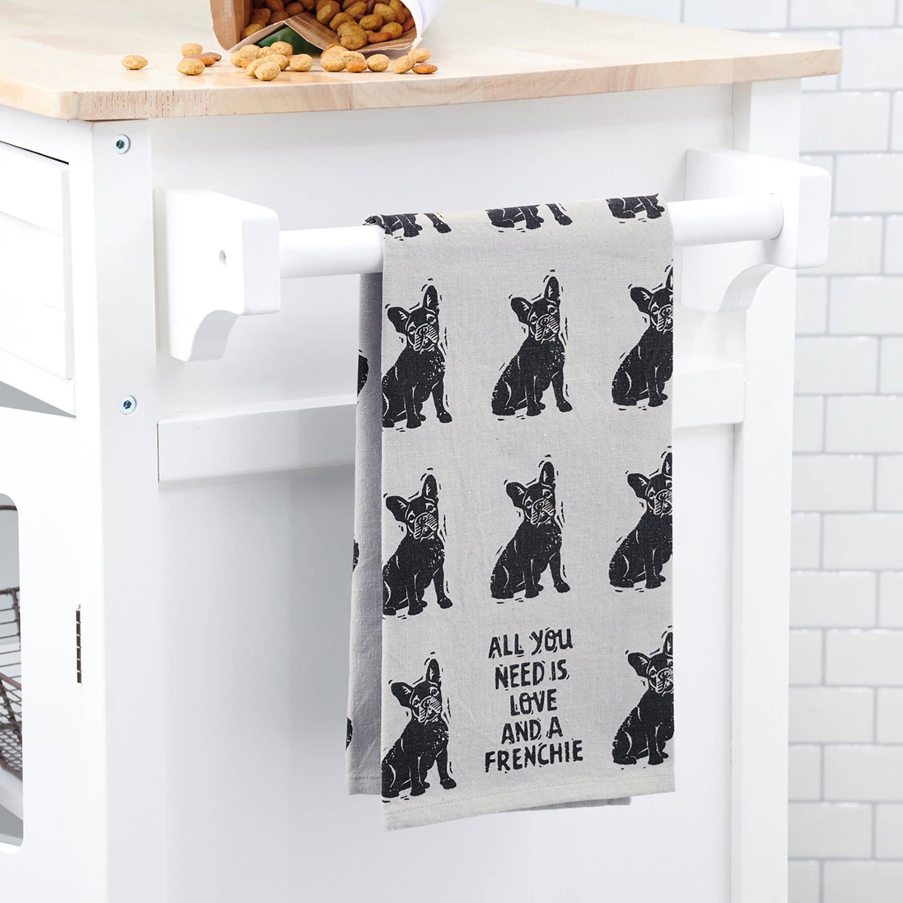 Primitives by Kathy - Wholesale Tea Towel - Love And A Frenchie Kitchen Towel1