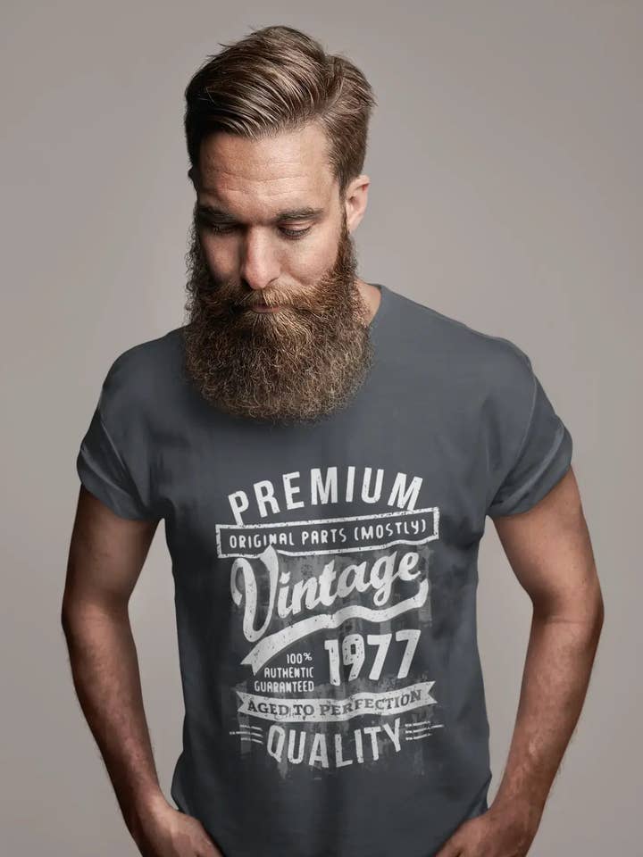 ULTRABASIC - Graphic Men's 1977 Aged to Perfection Birthday Gift T-Shirt for wholesale by ULTRABASIC