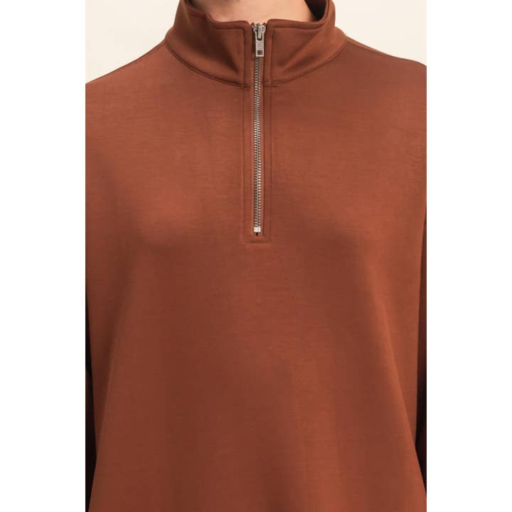 HYFVE - Wholesale Dress - Women's - Double Knit Half Zip Up Long Sleeve Mini Dress19