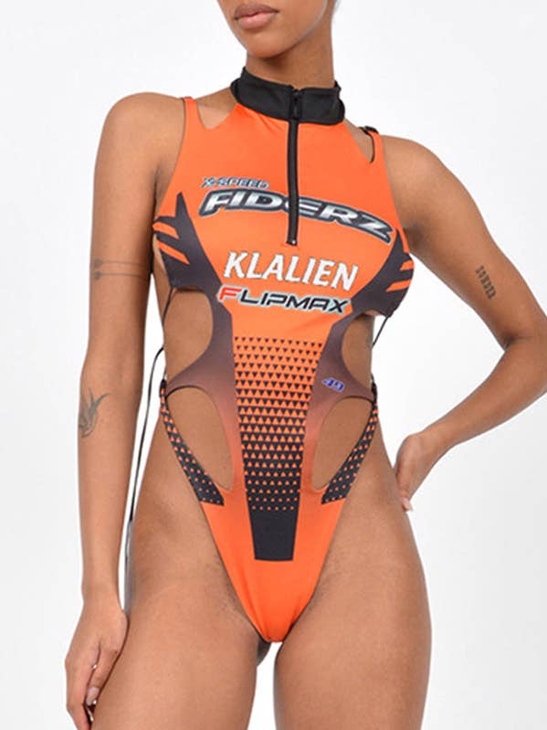 MB FASHION Racer Cutout Monokini One-Piece Swimsuit 6194LY for wholesale by MB Fashion Wholesale