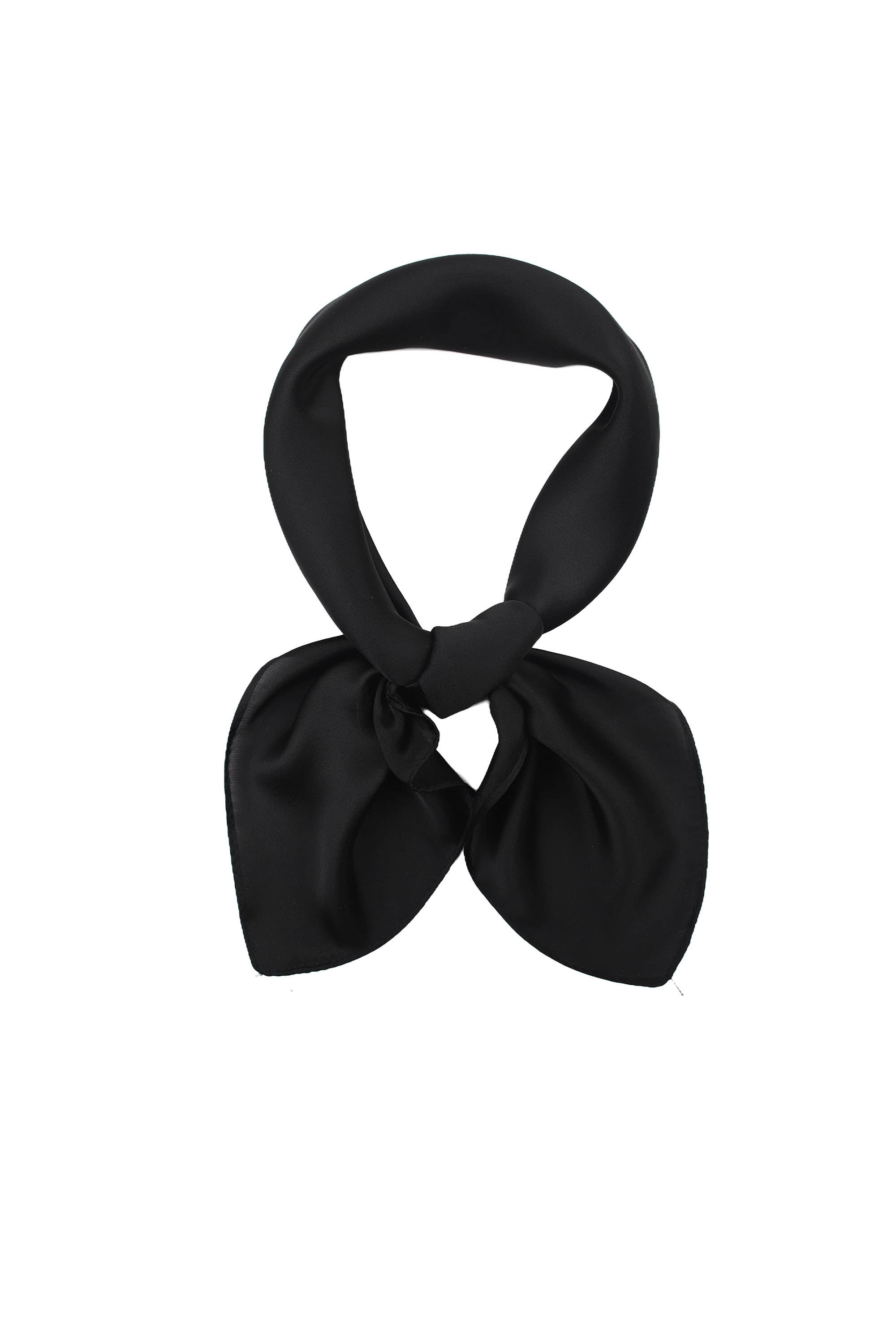 PHANIE MODE - Wholesale Scarf - Women's - Small solid satin silk-touch square E-091730