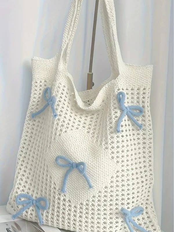 Häkel-Strandtasche mit Schleife für den Großhandel von 1st Allie