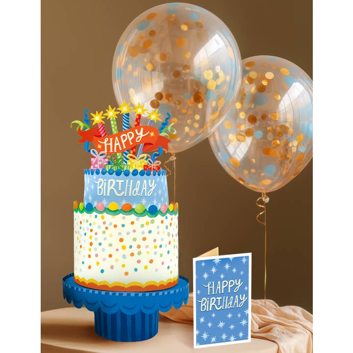 FreshCut Paper LLC - Wholesale Birthday Card - Confetti Birthday Cake (8 Pop-up Greeting Cards)3
