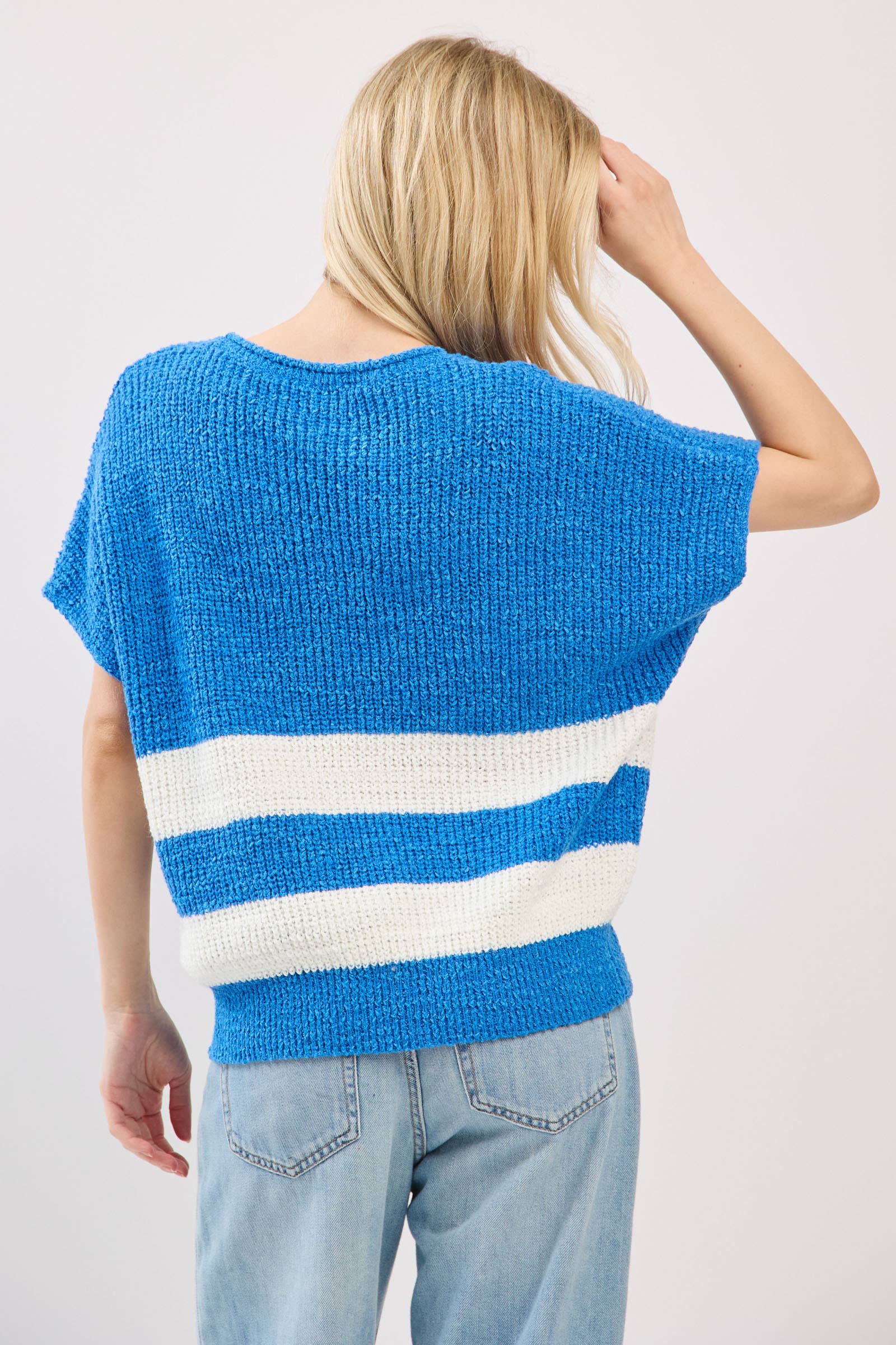 Sewn and Seen - Wholesale Knit Sweater - Women's - Stripe Knit Sleeveless Sweater12