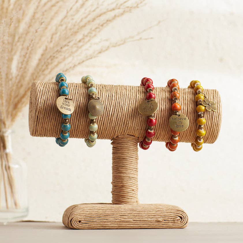 Hadley Wren - Wholesale Beaded Bracelet - CLAY SAYINGS MIXED 24 PACK2