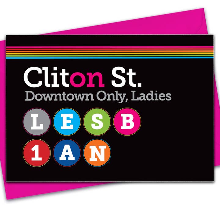 Peachy Kings / Kweer Cards – Cartão de saudação diária por atacado – Cartão de metrô lésbico da cidade de Nova York (Queer, LGBTQ)
