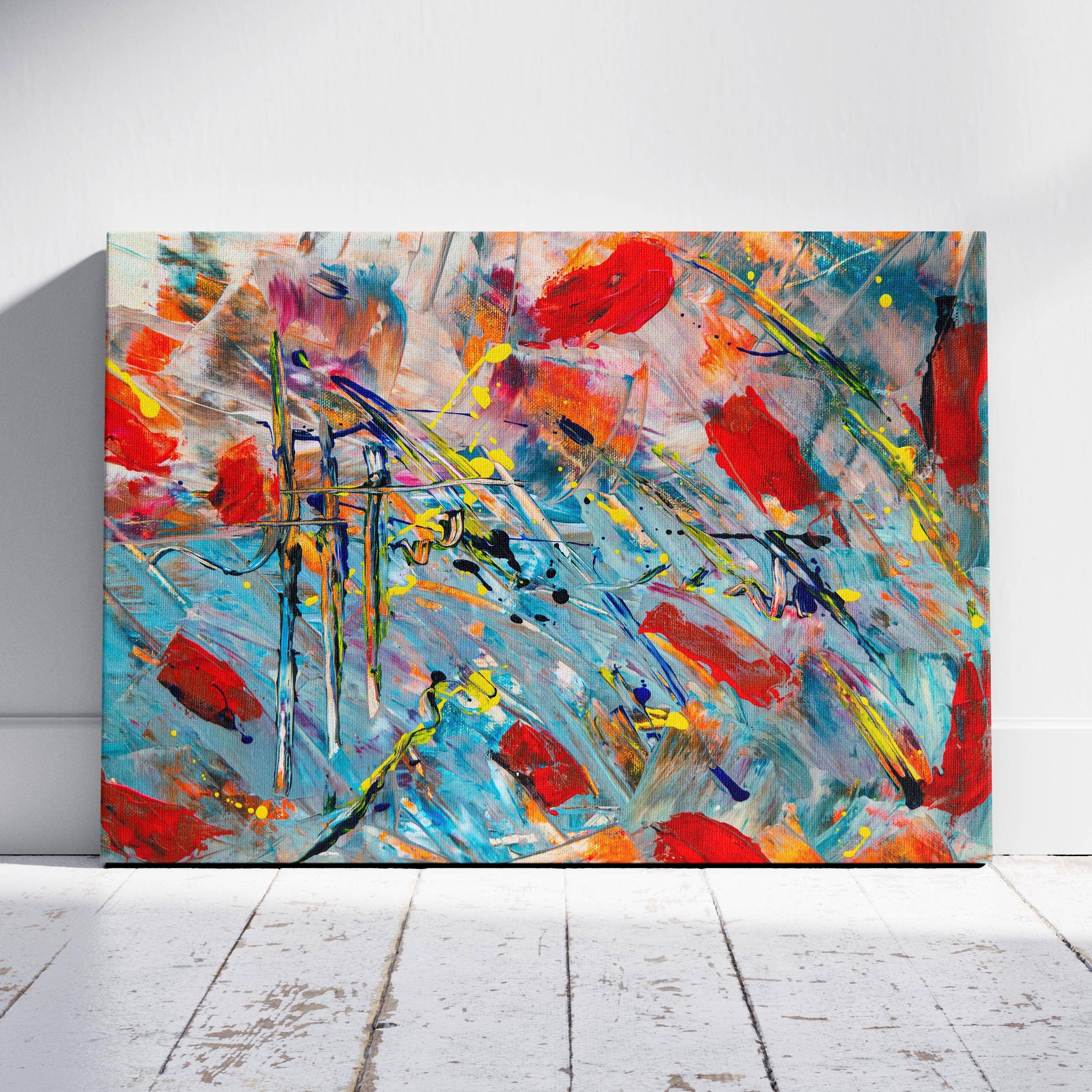 House Prints – wholesale Art print – Chaos in Vibrant Motion - Framed Canvas Wall Art Print0