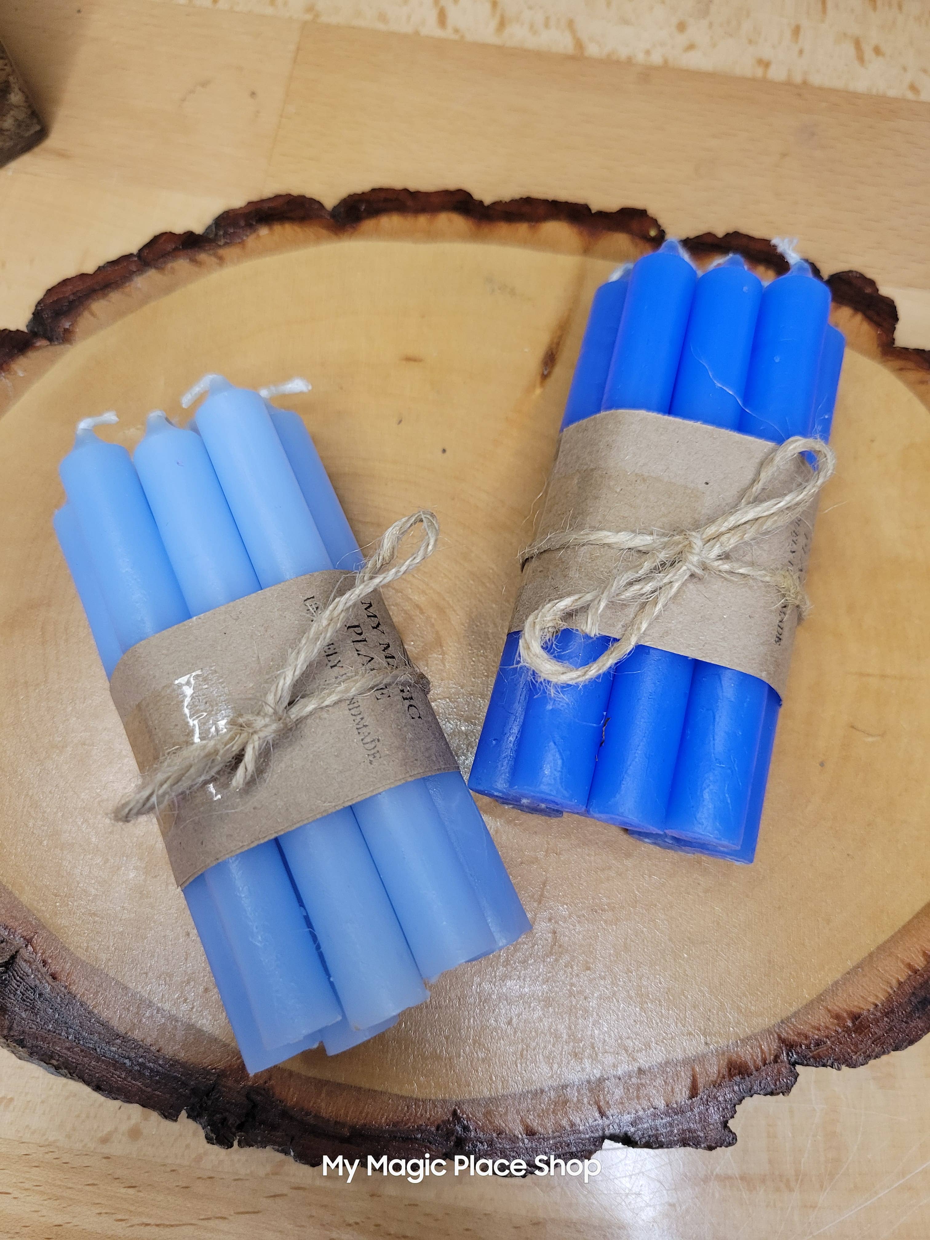 My Magic Place Shop - Vente Bougies/bougeoirs coniques - Lot de 10 bougies magiques colorées, bougie carillon 4 pouces3