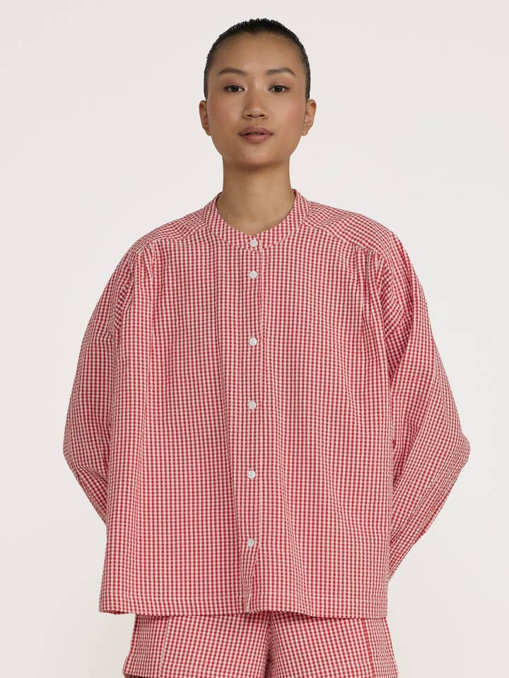 Francoise Top - Poppy Gingham for wholesale by LAUDE the Label