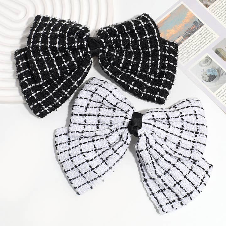 CHECK DOUBLE LAYER BOW HAIRPIN_CWAHA2197 for wholesale by ACCITY