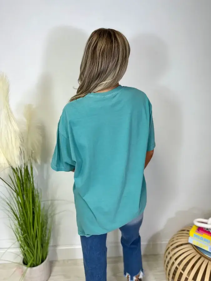 birdie – Engroshandel Tunika - Dame – Free Spirit Seafoam grafisk T-shirt1