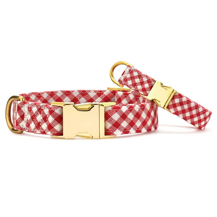The Foggy Dog - Wholesale Pet Collar - Dog - Red Gingham Dog Collar2