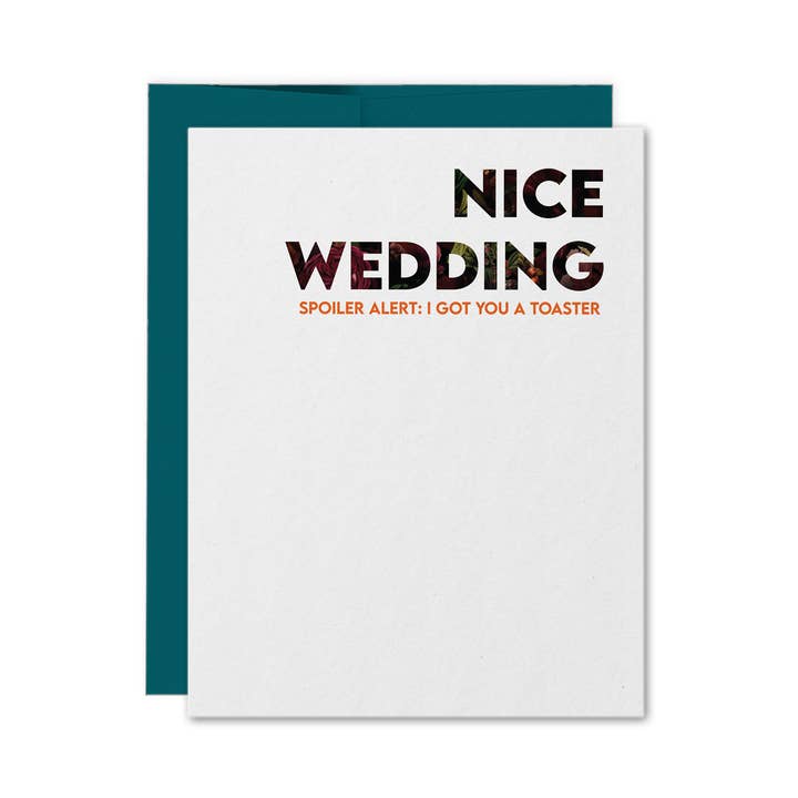 Nice Wedding Spoiler Alert Toaster Wedding Card for wholesale by Greetings, Earthling!