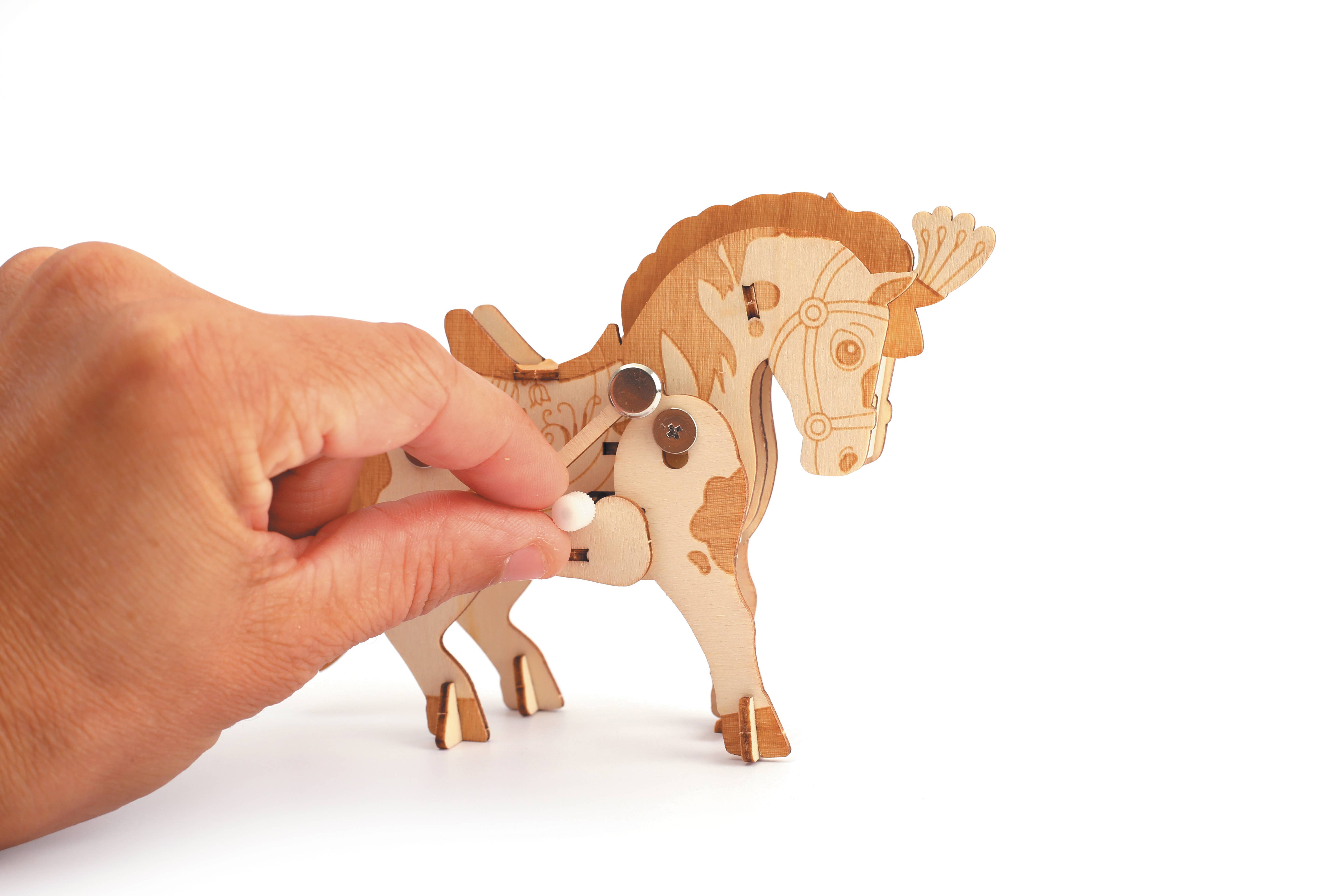 Graine Créative - Wholesale Wood Toy - Kids - WOODEN MODEL 3D MECHANICAL HORSE7