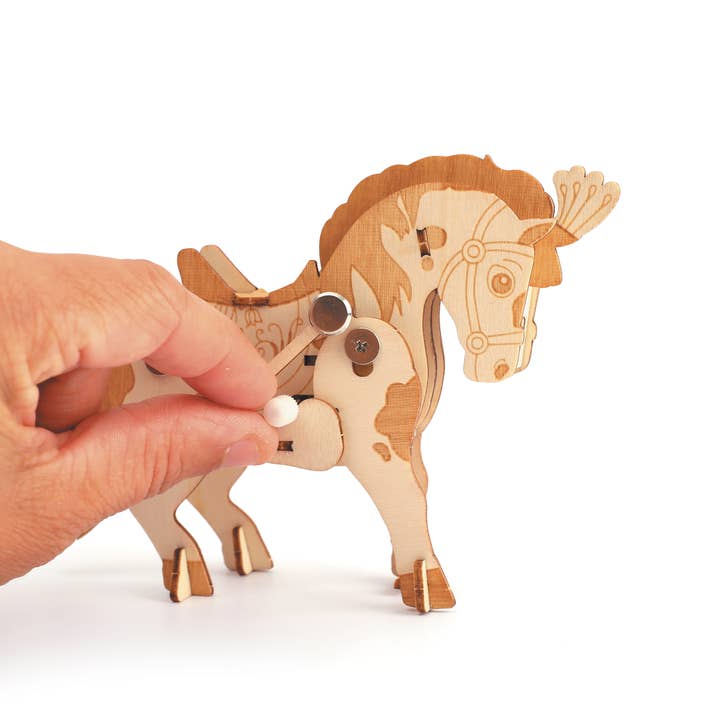 Graine Créative - Wholesale Wood Toy - Kids - WOODEN MODEL 3D MECHANICAL HORSE7