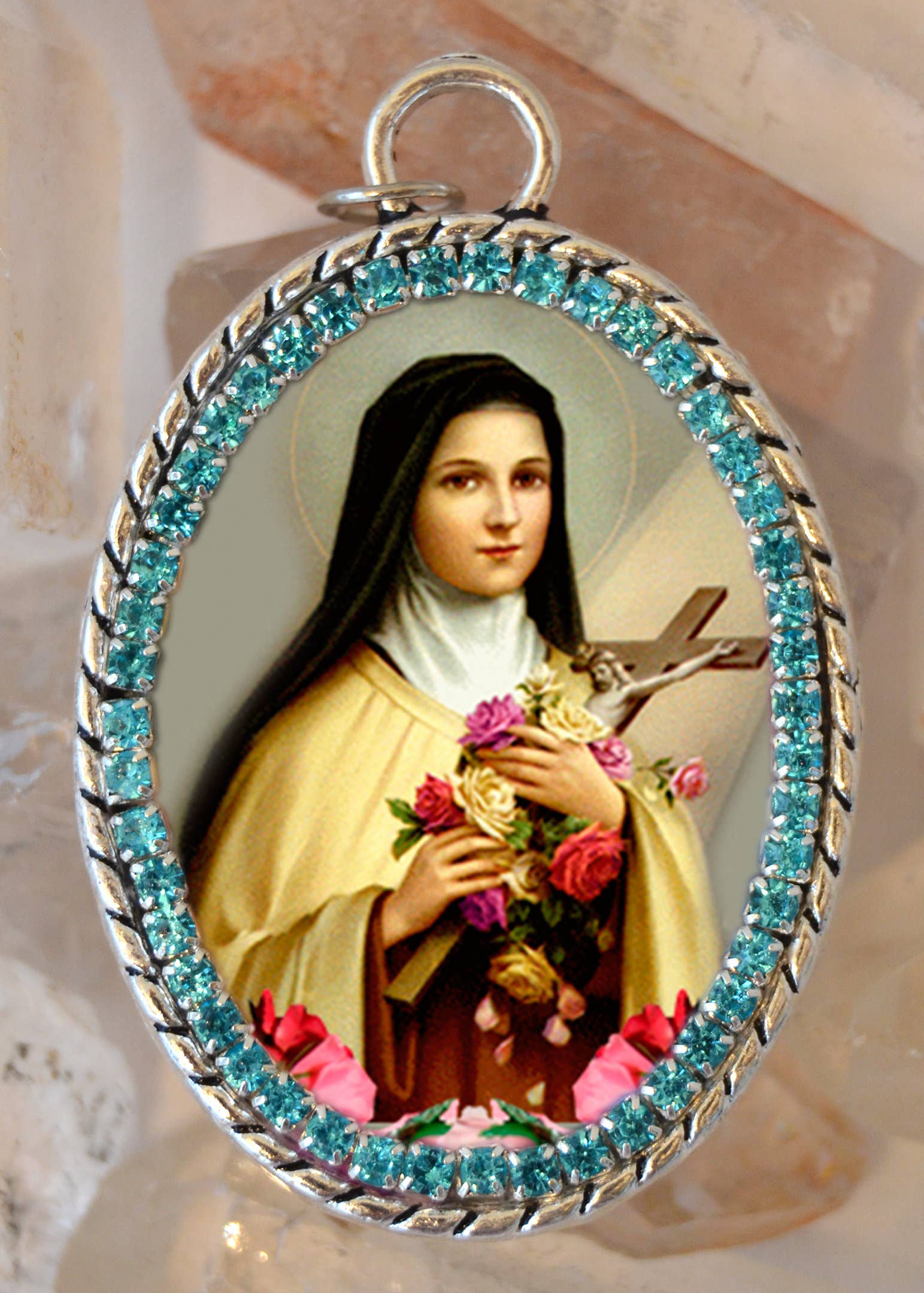 MariaSantissimaShop - Wholesale Pendant/Charm Necklace - Therese of Lisieux Necklace - The Little Flower - Patroness of Missionaries; HIV/AIDS Sufferers; Florists; Gardeners & Loss of Parents2