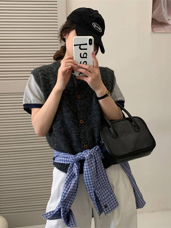 Marayn - Wholesale Outerwear Vest - Women's - Korean Retro Knit Vest Chic Spring Layering Essential25