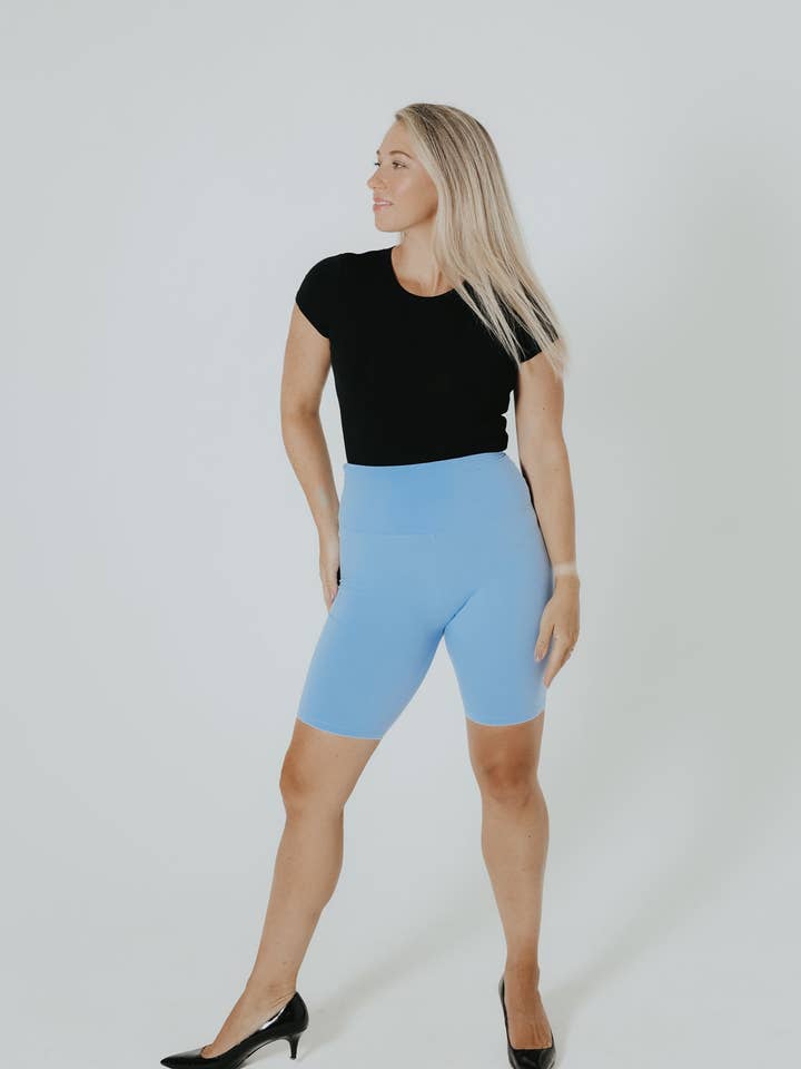 Ann Biker Short- Light Blue for wholesale by Not Only Pants