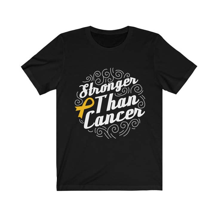 Stronger Than Cancer Printed T-Shirt for wholesale by Luluizy Designs Co.