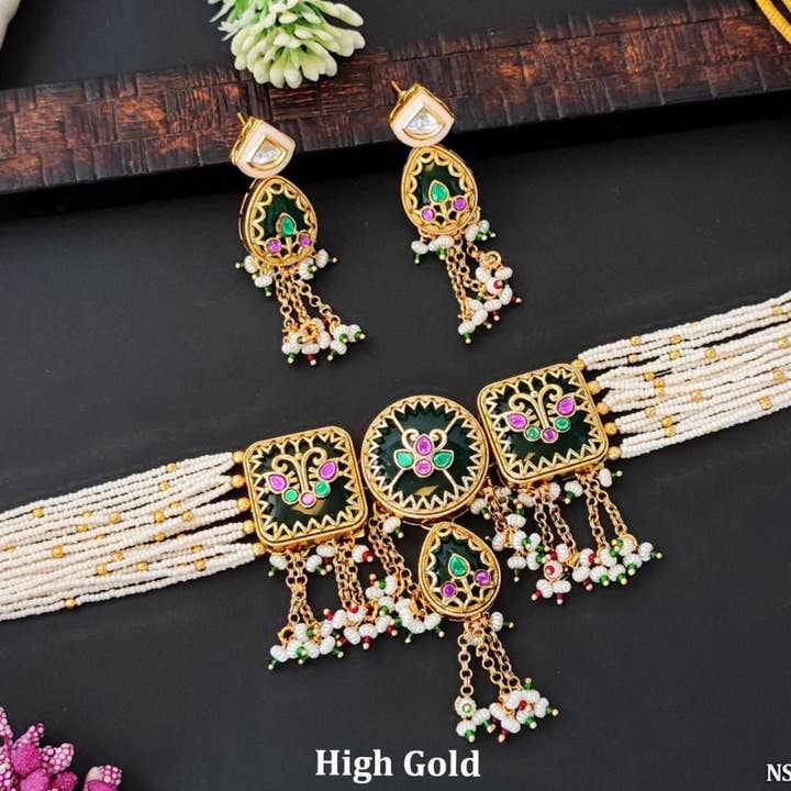Rajwada Mohar Choker Set for wholesale by Vinnis Jewelry