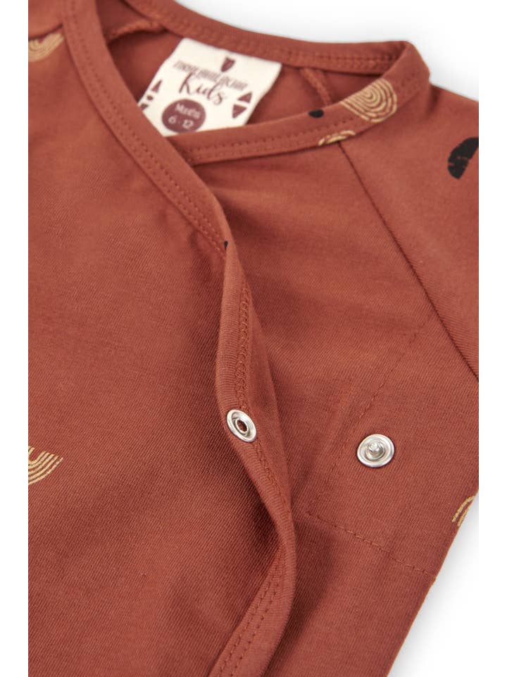 Terracotta Griselle long sleeves baby bodysuit twilight Mars red for wholesale on Faire2