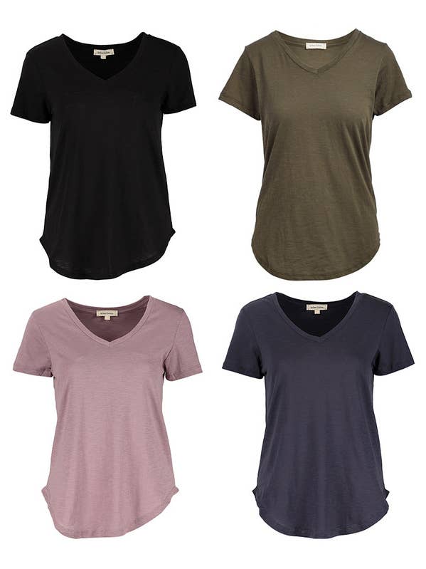 Urban Diction Navy & Olive T-shirt sæt med V-hals for engroshandel hos Urban Diction