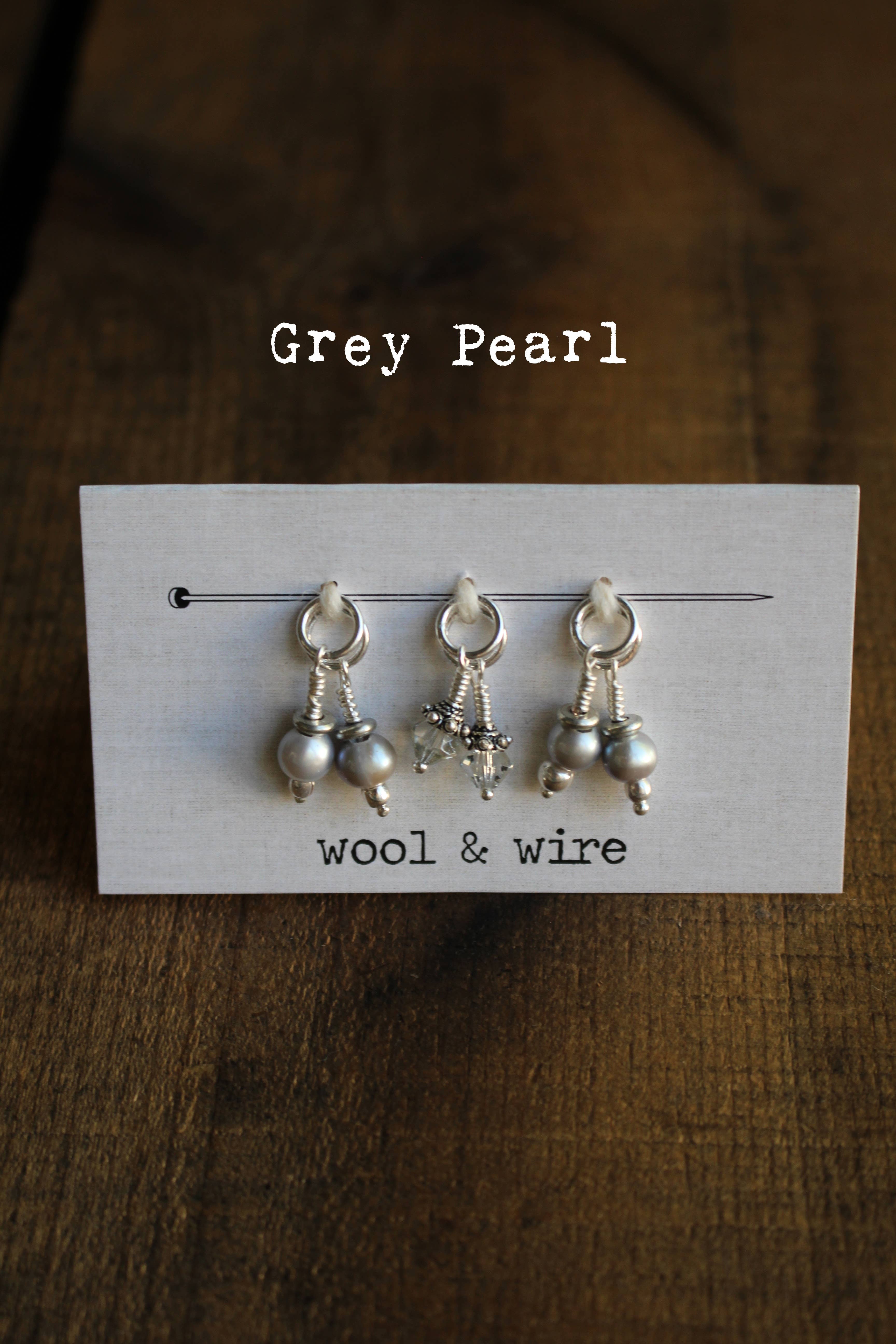 NNK Press - Wholesale Knitting/Crochet Supplies - Wool & Wire: Mini Crystal & Pearl Stitch Markers (Set of 6)3